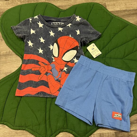 Marvel Spidey Outfit 18M T-Shirt Shorts Set - Picture 1 of 3